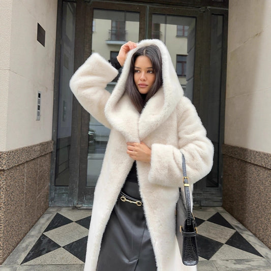 Hooded Maxi Coat for Women