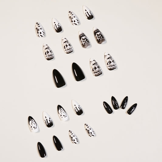 Gothic Rock Skull Wearable Fake Nails