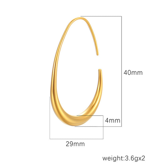 Women's Minimalist Frosty Finish Titanium Steel Egg Earrings