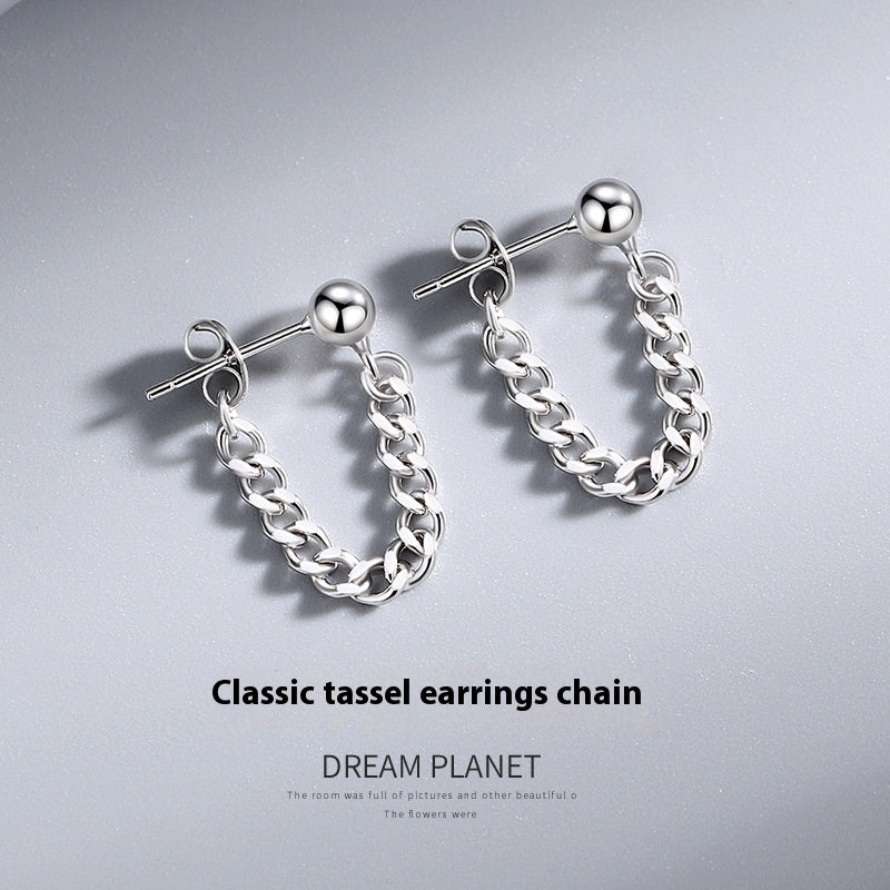 Minimalist Chain Stud Earrings in S925