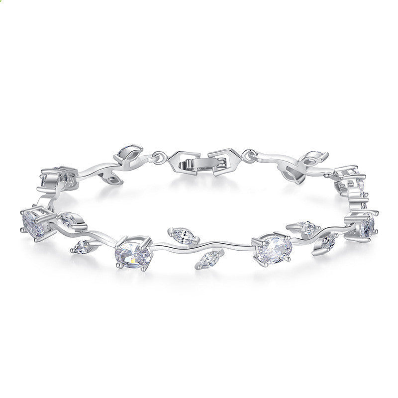 Elegant Crystal Plated Link Bracelet