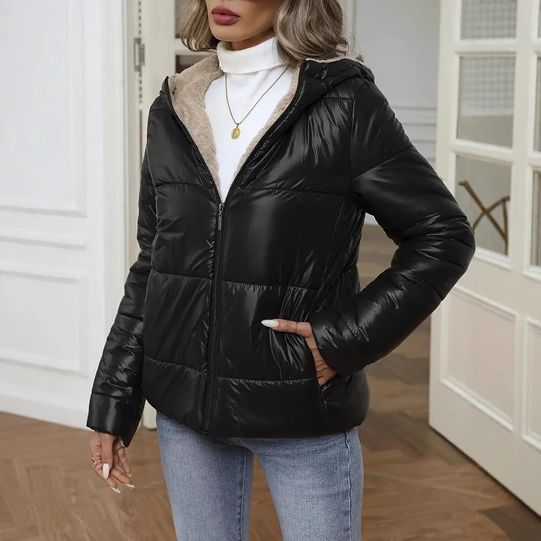 Women's Lambswool Lined Short Padded Coat