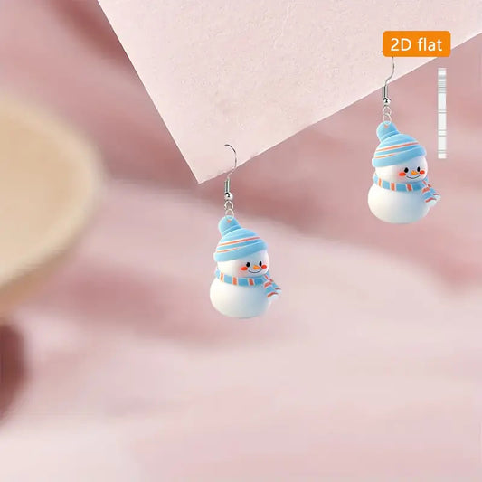 Charming Cartoon Snowman Holiday Earrings
