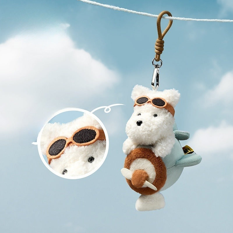 Cute West Highland White Terrier Plush Keychain Doll