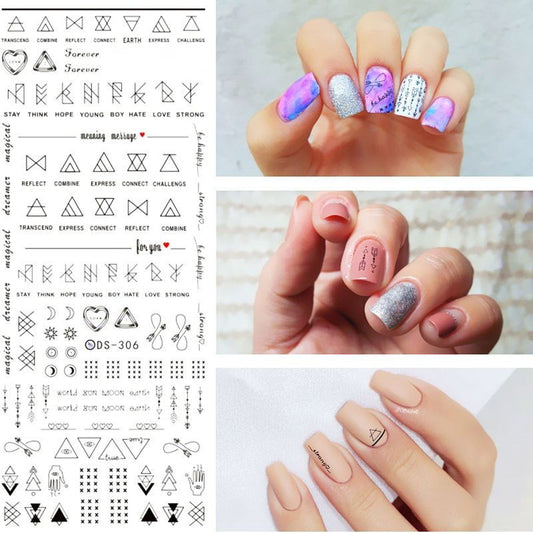 Adhesive Geometric Nail Art Wraps