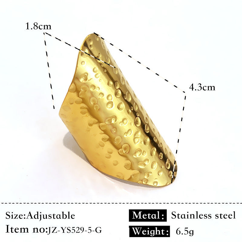 Simple Glossy Stainless Steel 18K Gold Plated Ring