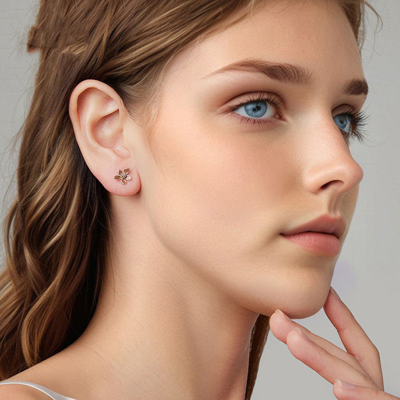 Dainty Autumn Flower Stud Earrings
