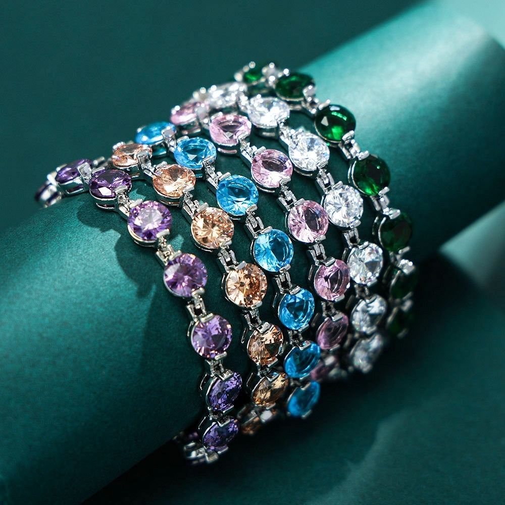 Fashion Popular Round-Cut Zircon Link Bracelet