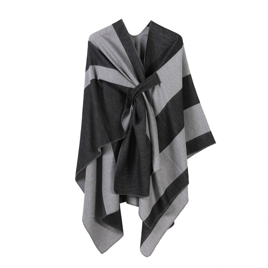 Versatile Double-Sided Split Shawl Plus Bar