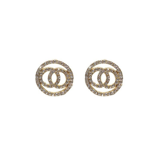 Sparkling Full Diamond Circle Earrings
