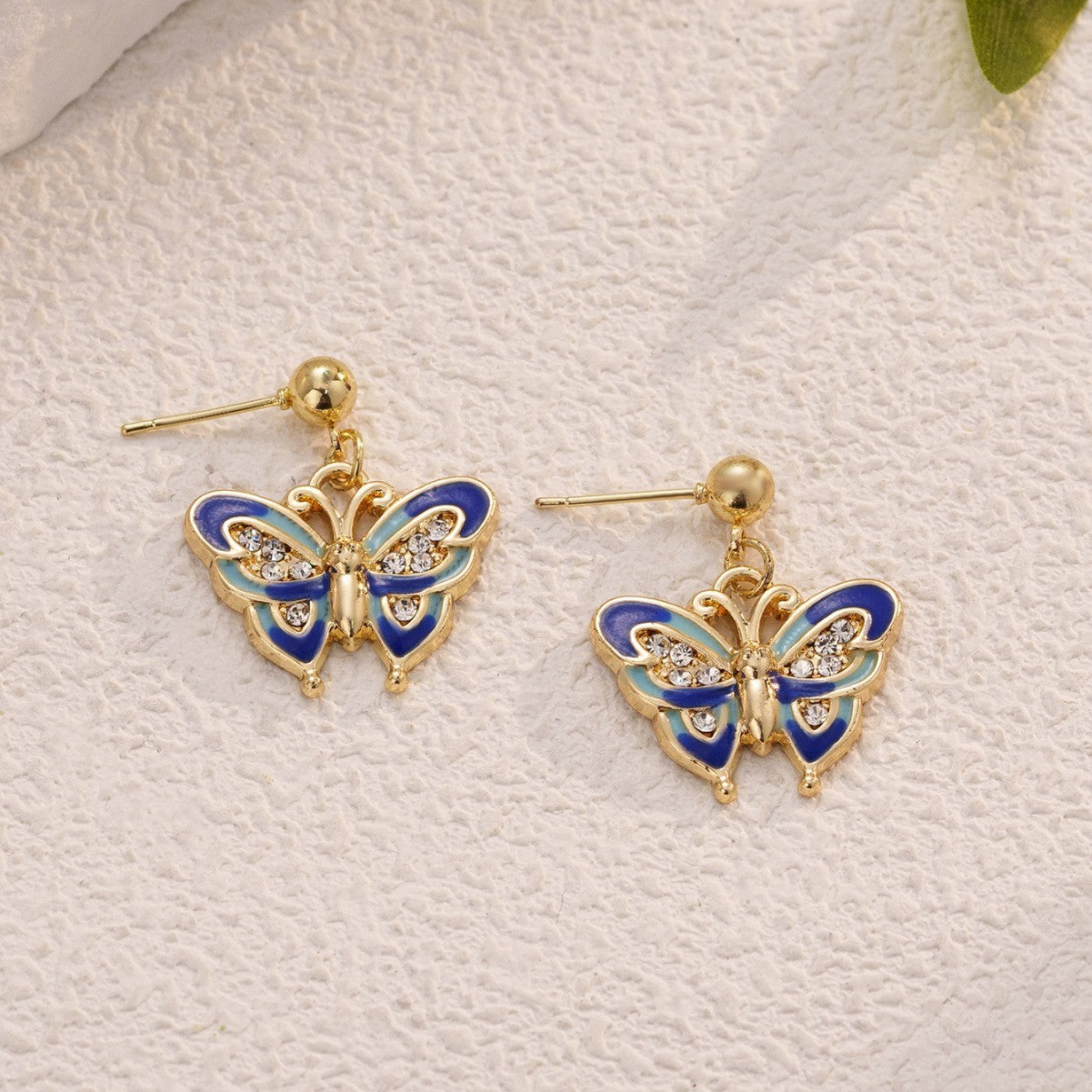 Dripping Oil Butterfly Stud Earrings