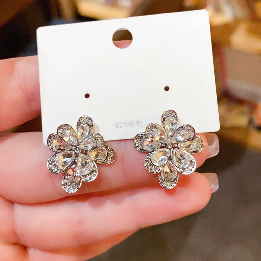 Light Luxury Heart-Shaped Zircon & Multi-Shape Stud Earrings