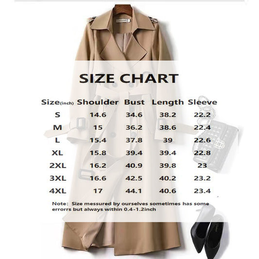 Women's Classic Solid Mid-Length Trench Coat