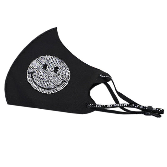 Rhinestone Smiley Butterfly Pattern Sun Block Face Mask