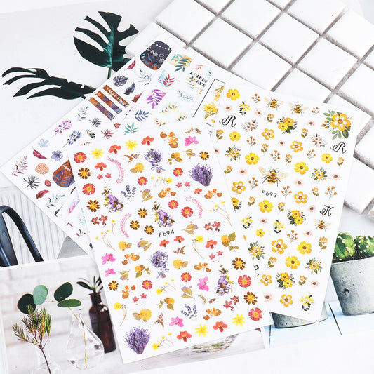 Elegant Flower Pattern Nail Stickers