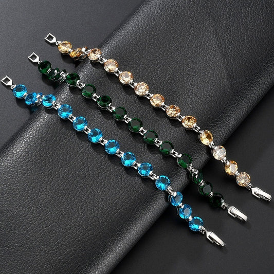 Fashion Popular Round-Cut Zircon Link Bracelet