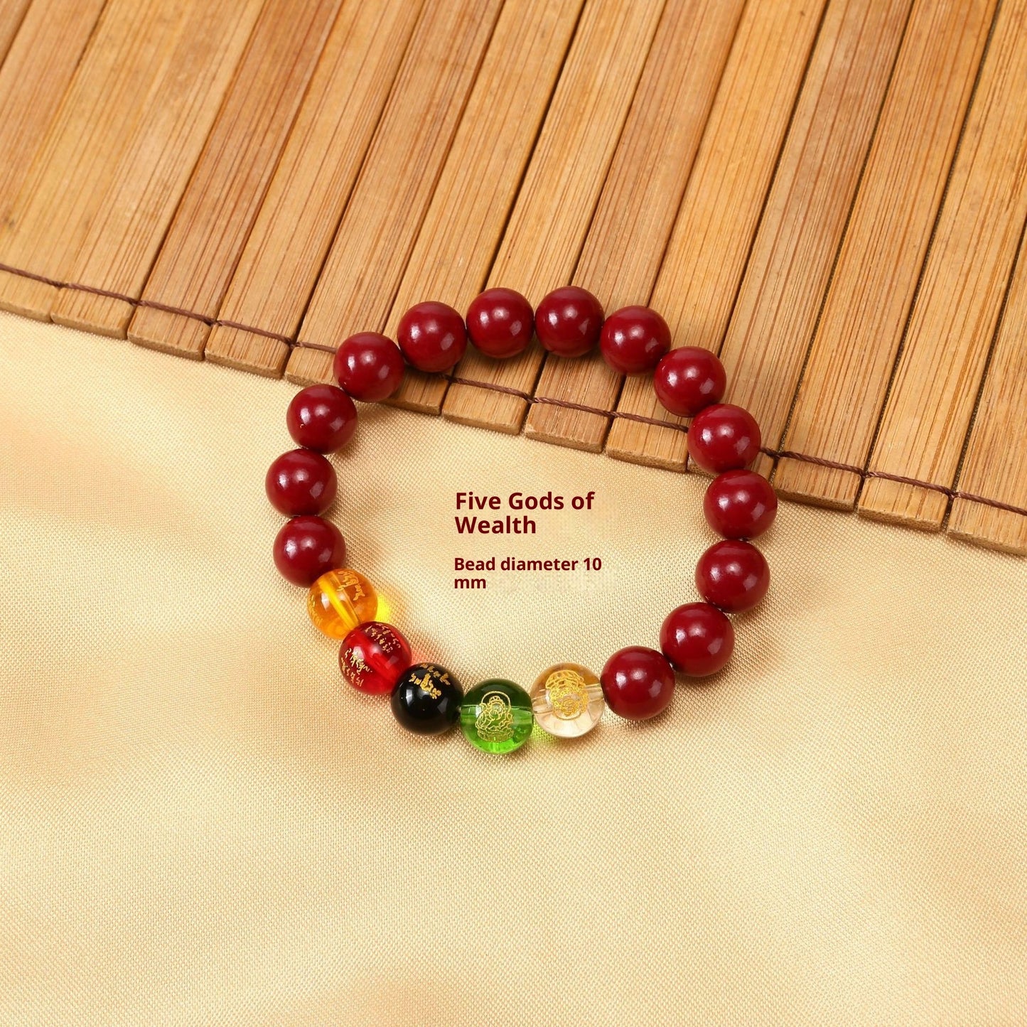 New Five Gods of Wealth Cinnabar Lucky Bead Bracelet
