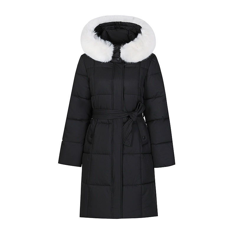Korean Style Loose Down Jacket with Big Fur Trim