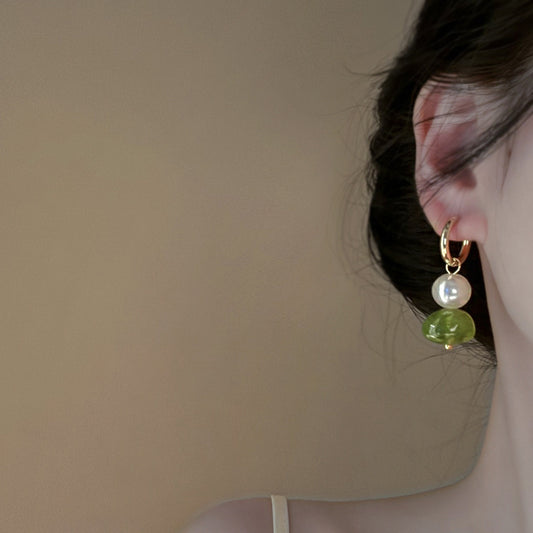 Round Retro Geometric Drop Earrings