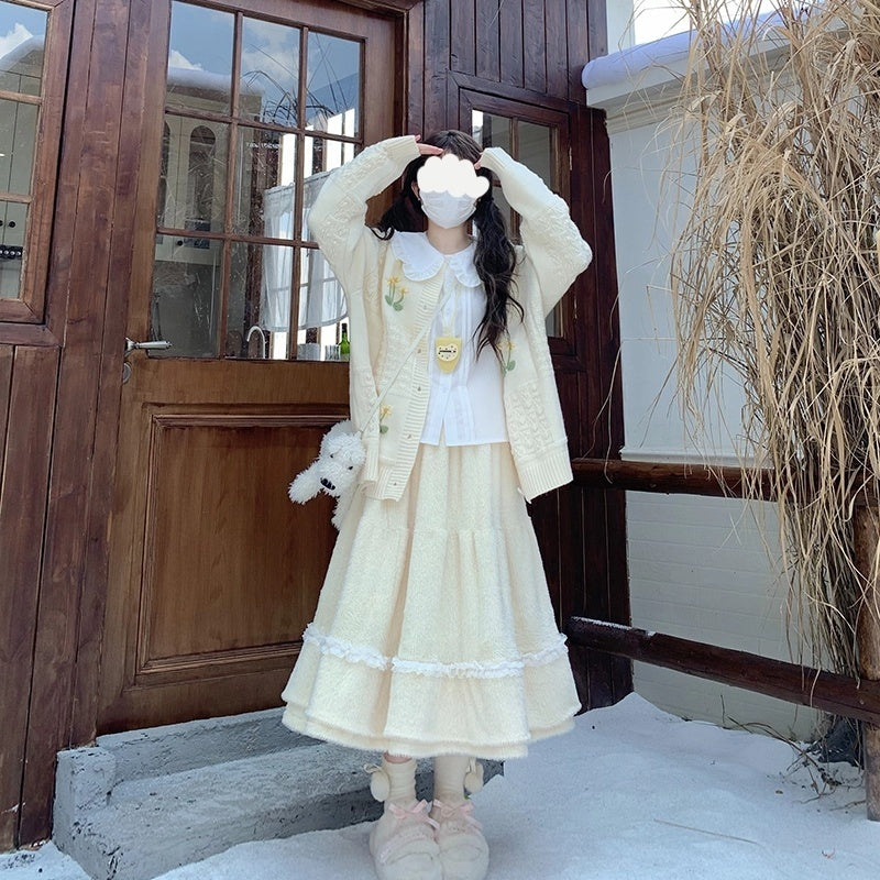 Women's Warm Elastic Waist Big Swing Skirt