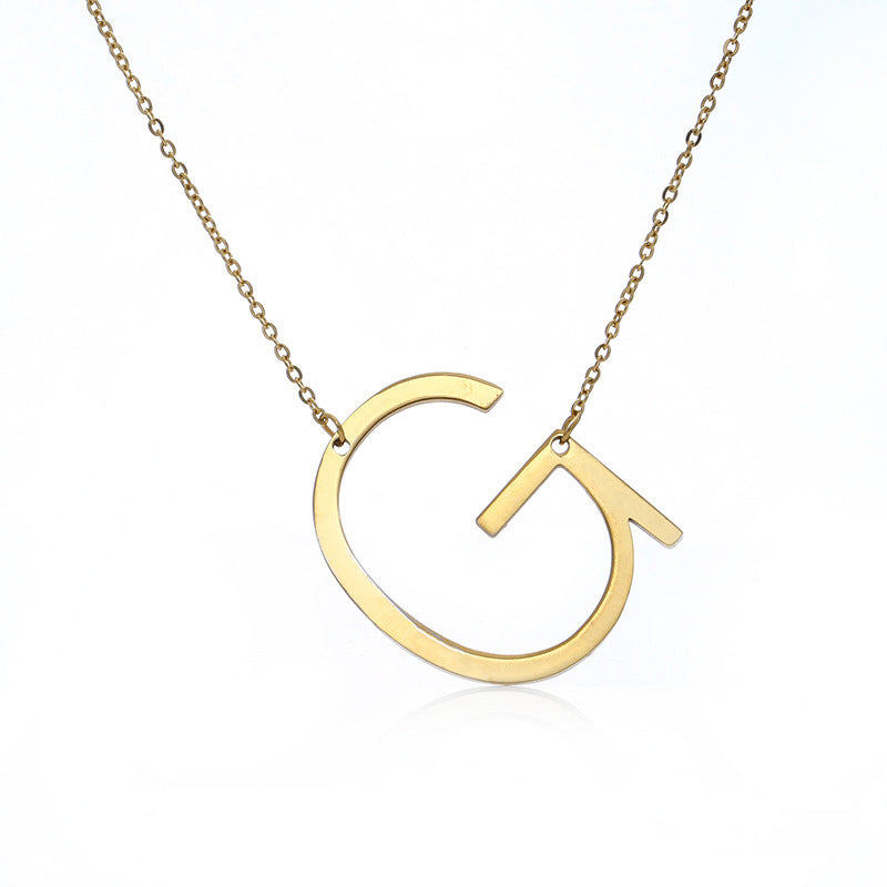 Rose Gold Plated Initial Letter Pendant Necklace