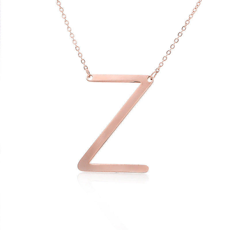 Rose Gold Plated Initial Letter Pendant Necklace