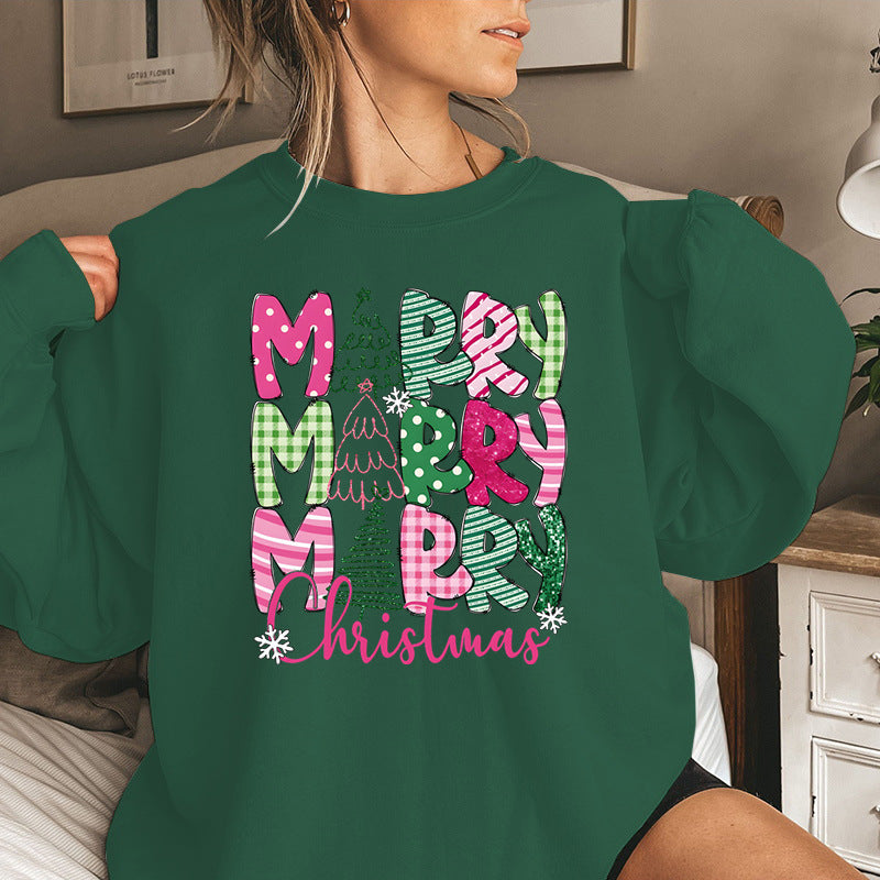 Festive Christmas Character Print Loose Fit Sweatshirt