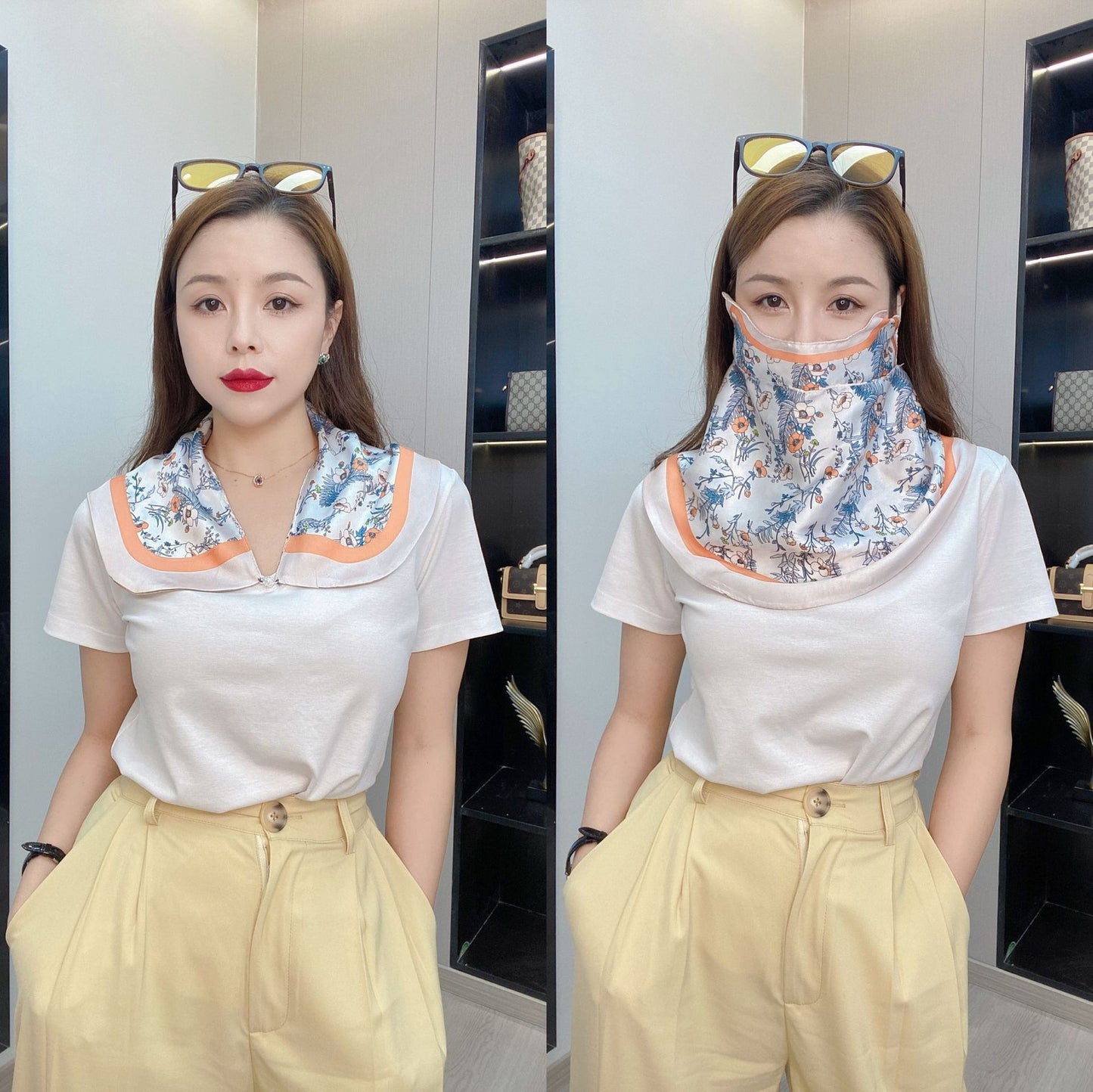 Women's Printed Breathable Summer Sunscreen Face Mask