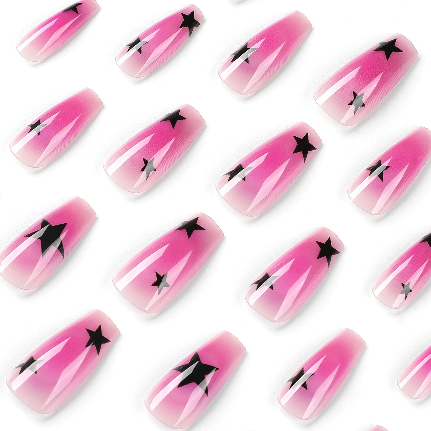 Wearable Black & Ice Purple Press-On Fake Nails