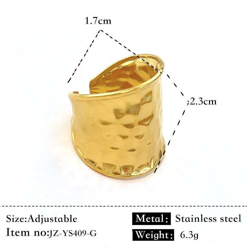 Simple Glossy Stainless Steel 18K Gold Plated Ring