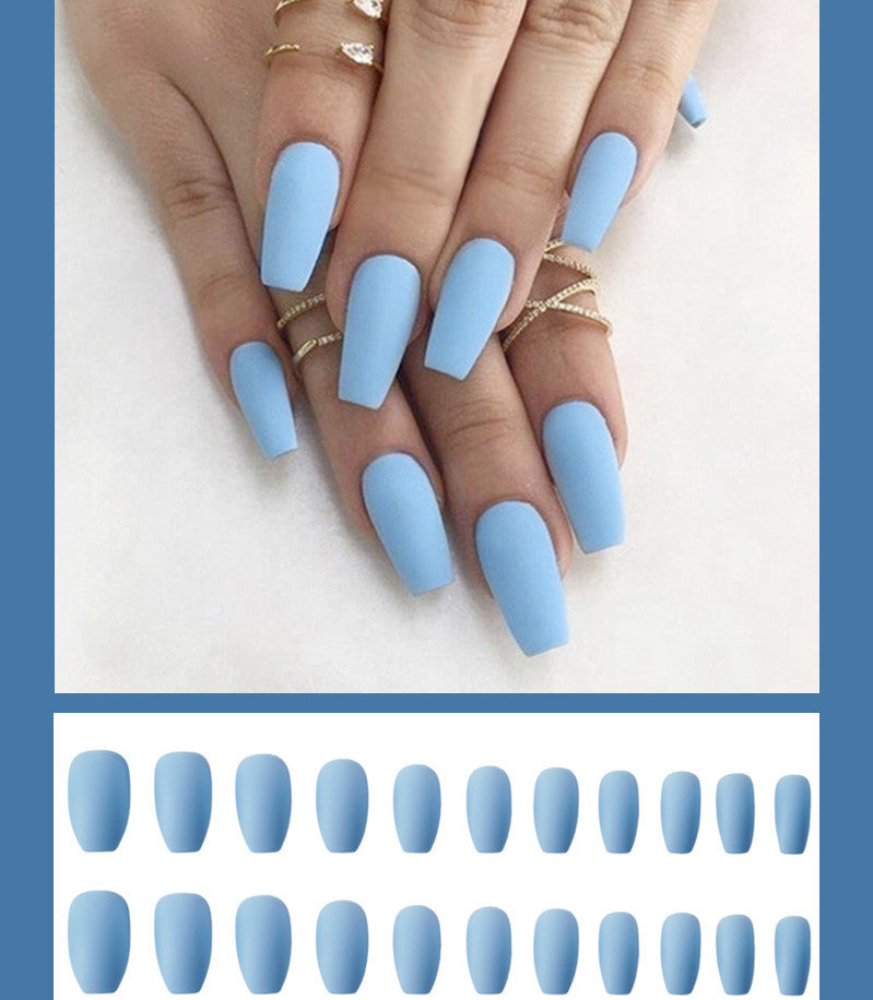 Matte Frosted Long Ballet Fake Nails
