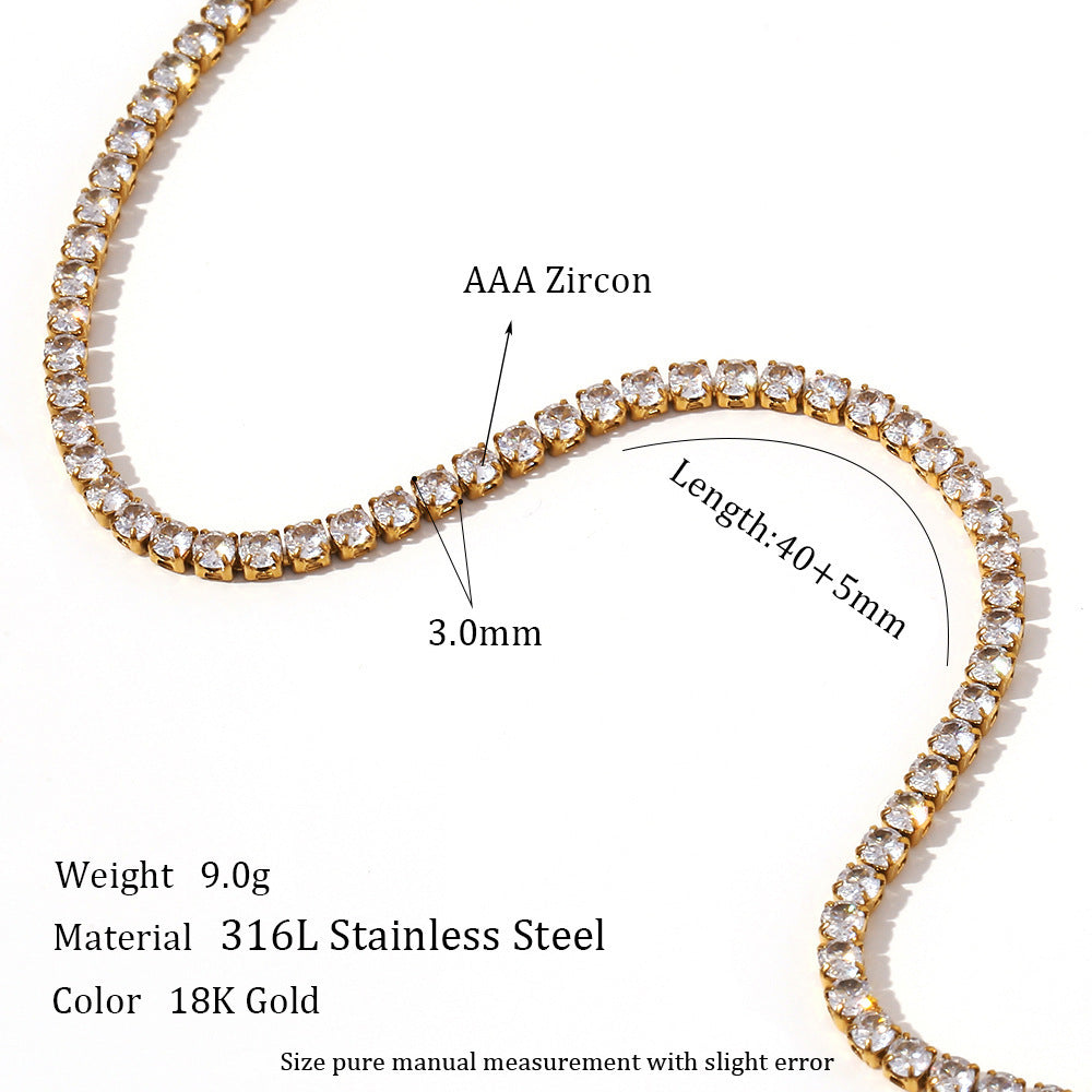 Fashion Simple Stainless Steel Necklace & Bracelet