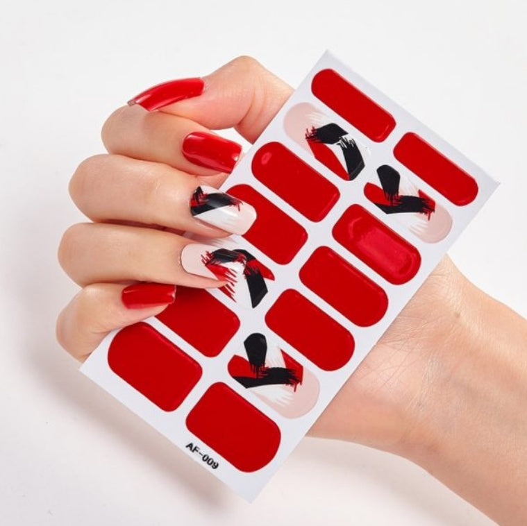 Adhesive Nail Polish Wraps with Glue
