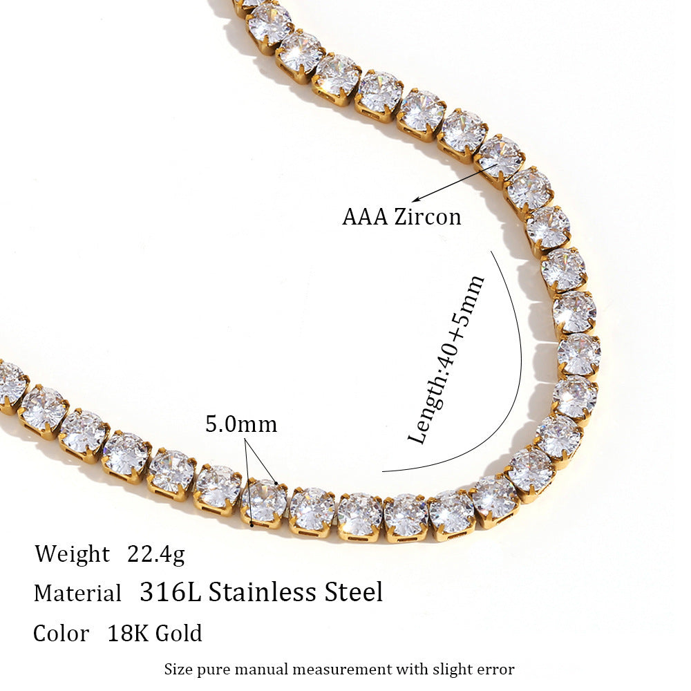 Fashion Simple Stainless Steel Necklace & Bracelet