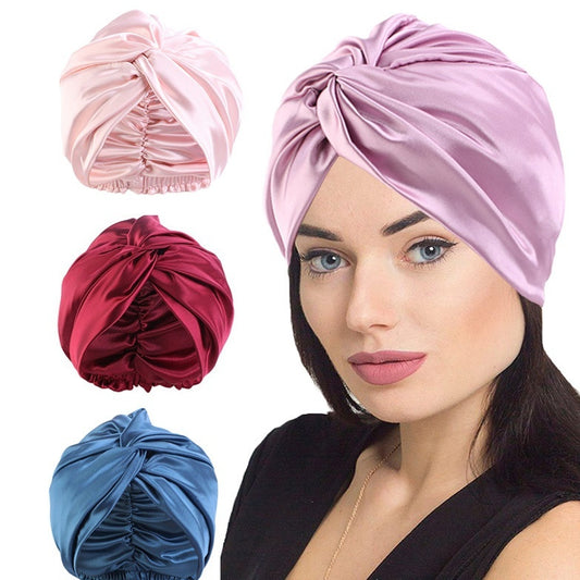 Cross-Twist Double-Layer Satin Sleep Cap