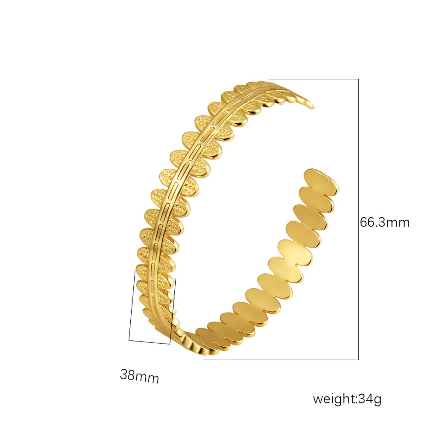 Chic Women's Open-End Stainless Steel C-Shaped Cuff Bracelet