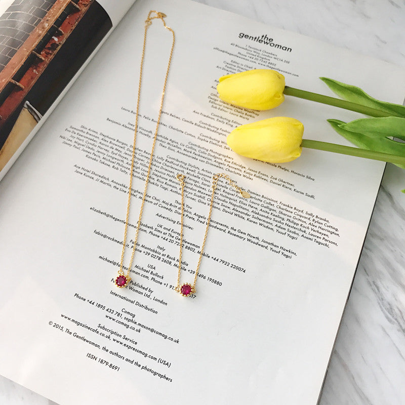 Golden Red Jasper Pendant Necklace