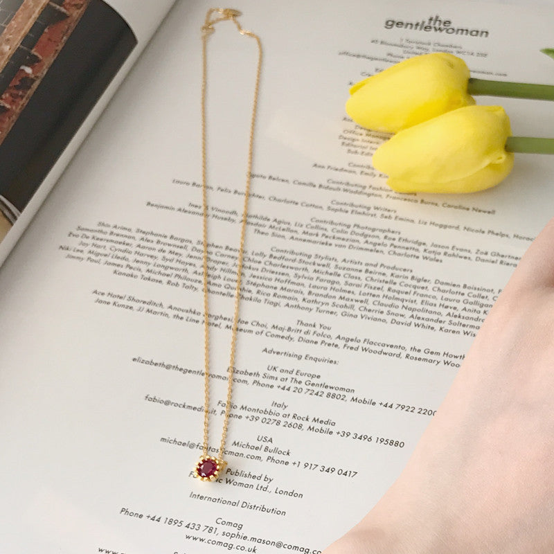 Golden Red Jasper Pendant Necklace