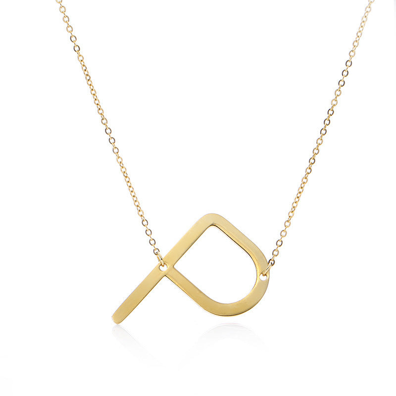 Rose Gold Plated Initial Letter Pendant Necklace