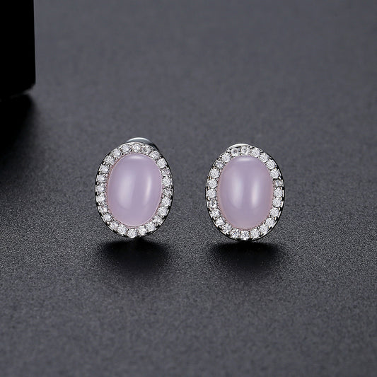 Zircon Gemstone Stud Earrings