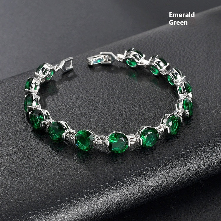 Fashion Popular Round-Cut Zircon Link Bracelet