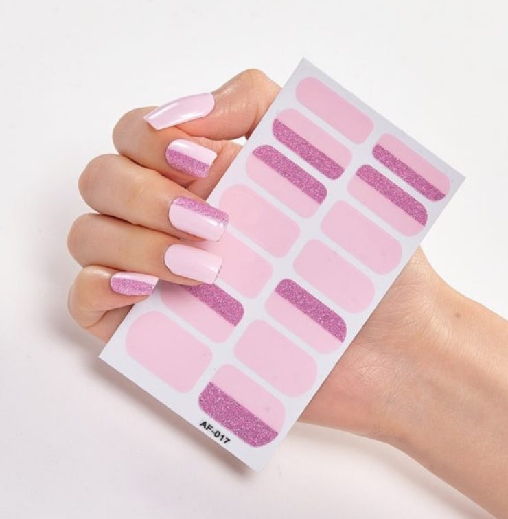 Adhesive Nail Polish Wraps with Glue