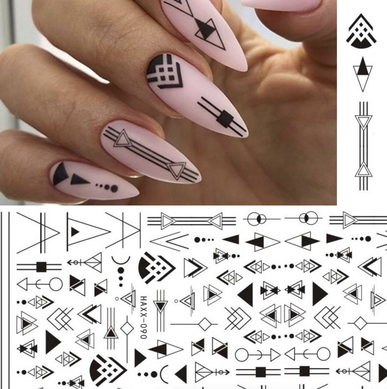 Black Butterfly & White Flower Nail Decals