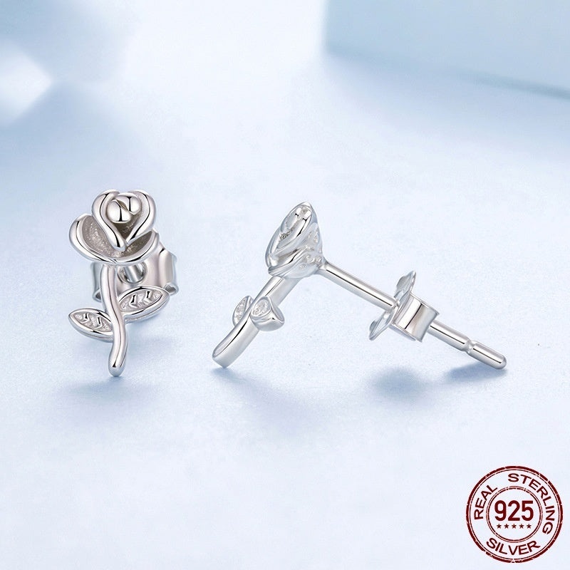 Rose Sterling Silver Studs for Women