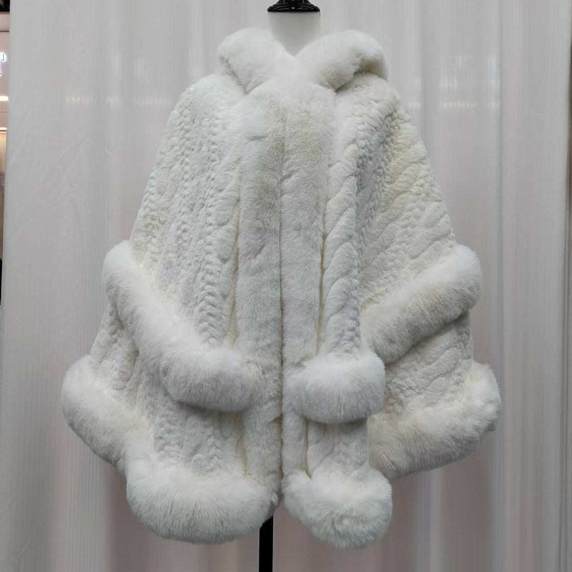 High-Grade Solid Color Flannel Cloak Shawl