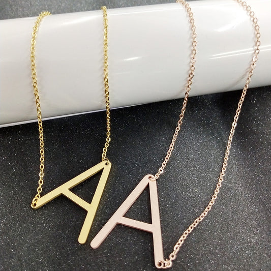 Rose Gold Plated Initial Letter Pendant Necklace