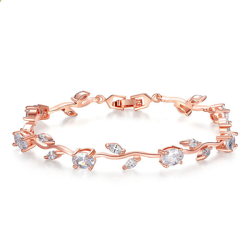 Elegant Crystal Plated Link Bracelet