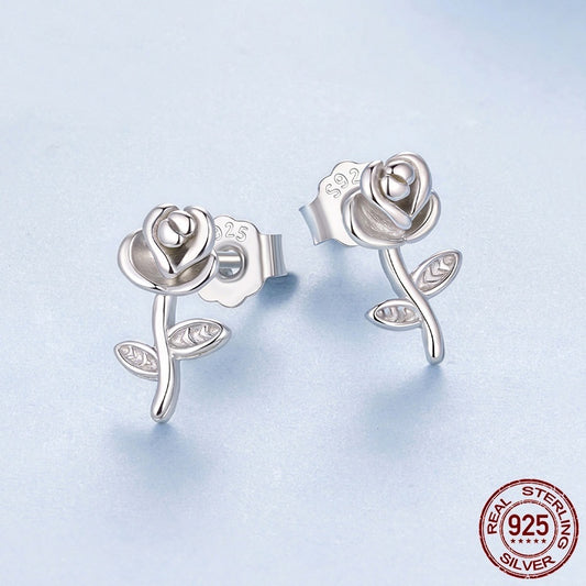 Rose Sterling Silver Studs for Women