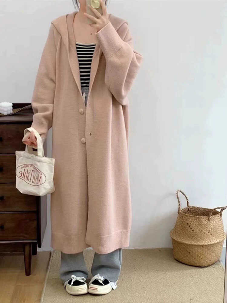 Women's Over-the-Knee Knit Cardigan Coat