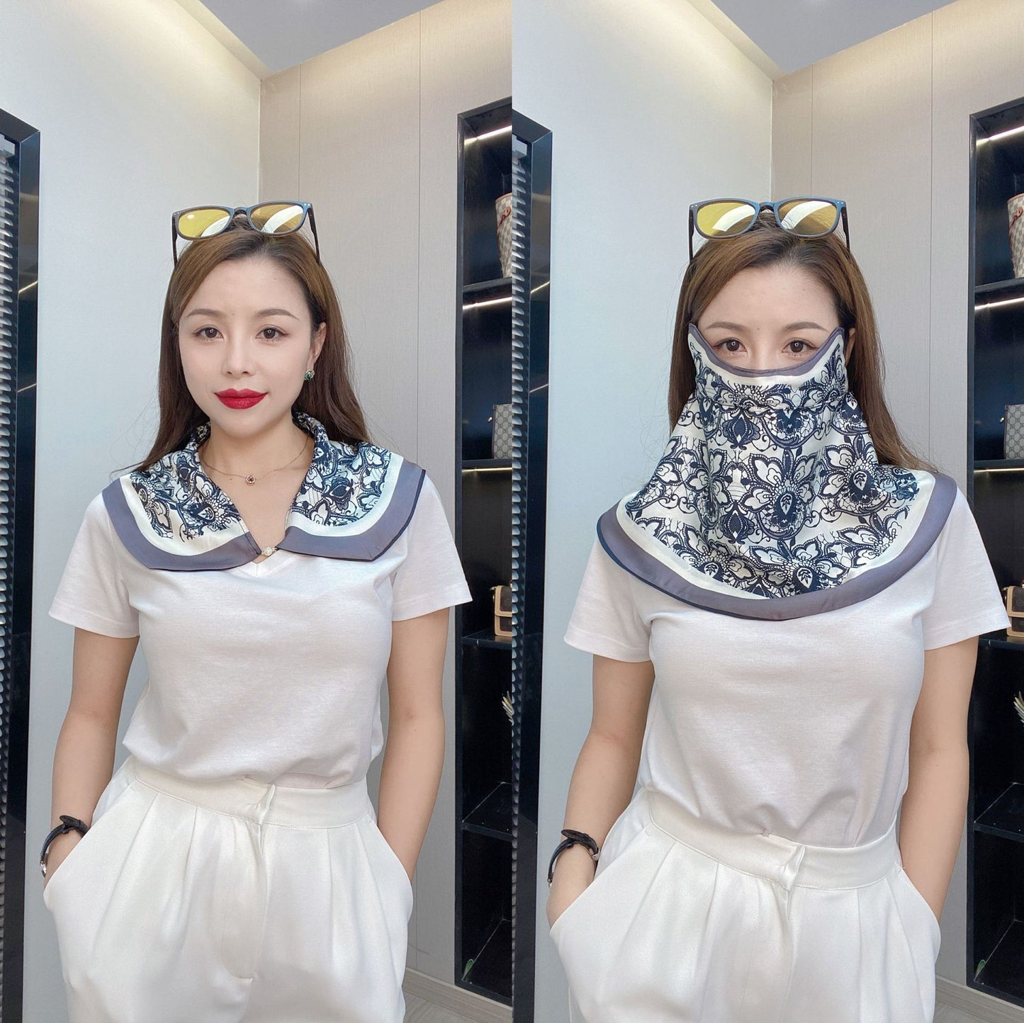 Women's Printed Breathable Summer Sunscreen Face Mask